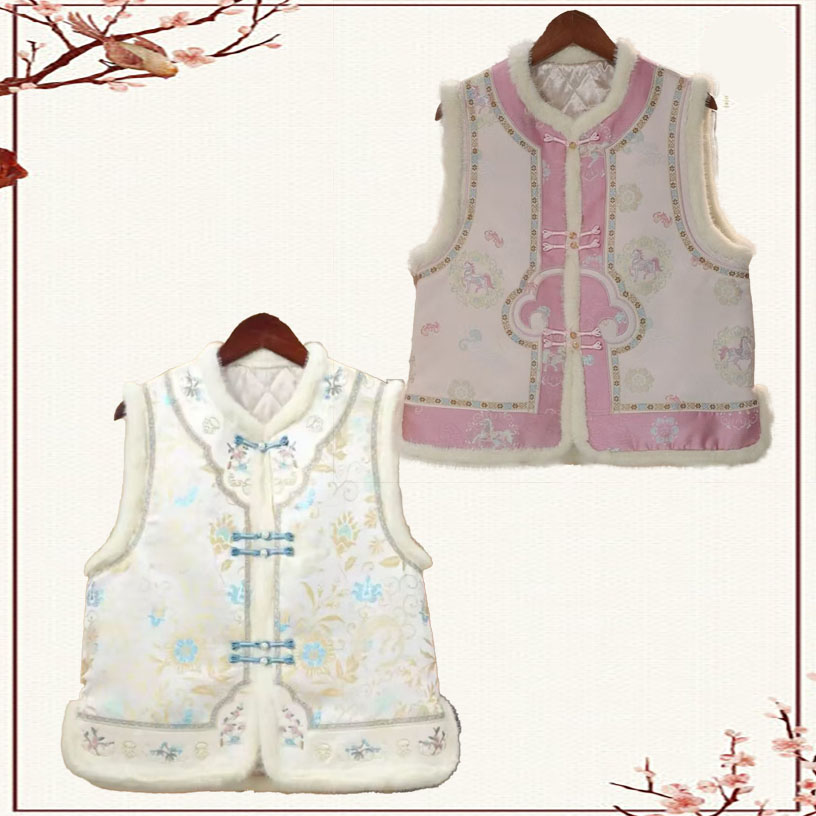 新中式拼接加棉加厚马甲国风气质加厚复古马夹秋冬保暖网红时尚