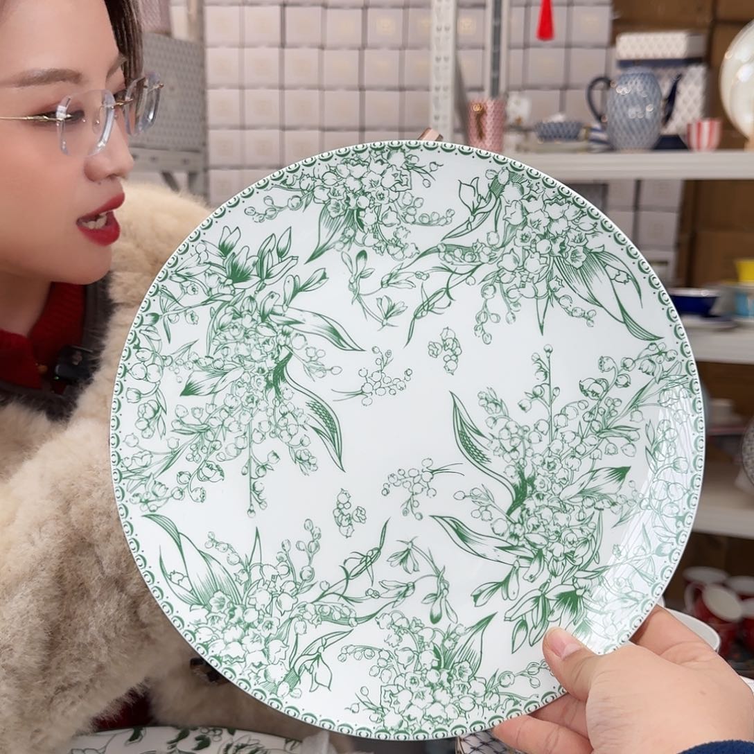 骨瓷高骨10.5英寸平盘27cm一个外贸骨瓷