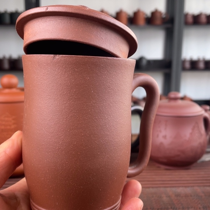 茶杯紫砂宜兴原矿紫砂盖杯微瑕