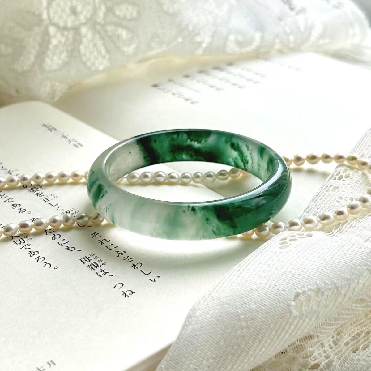 天然冰飘花手镯一条-20586（多样性发货）