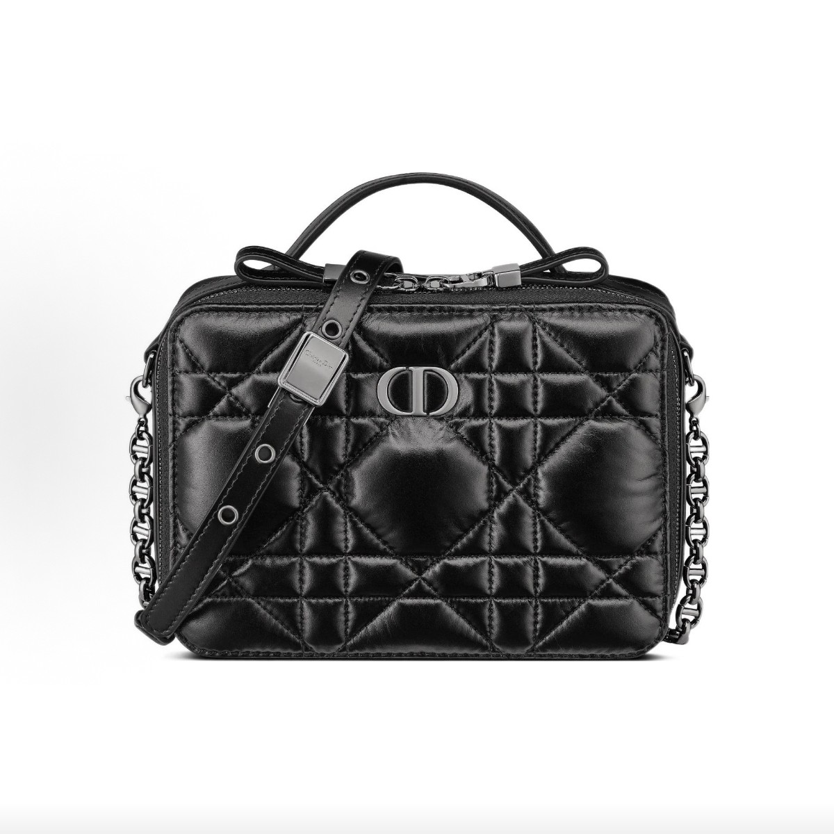 99新 DIOR/迪奥 黑银caro/相机包/单肩包/B6908