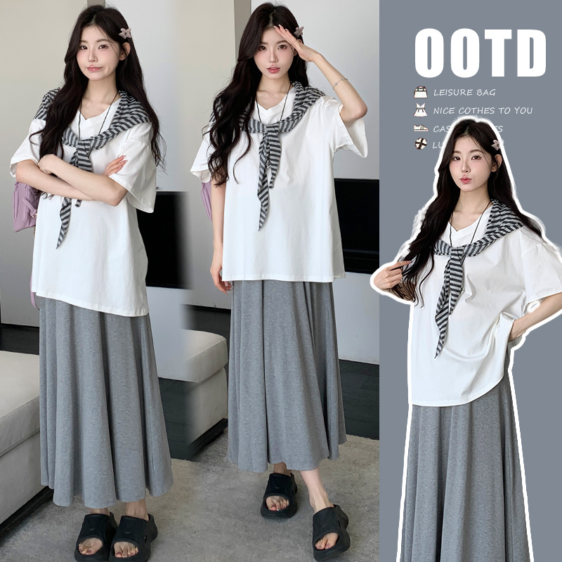 夏装孕妇装时尚2025新款韩版网红大码休闲舒适孕妇套装三件套夏款