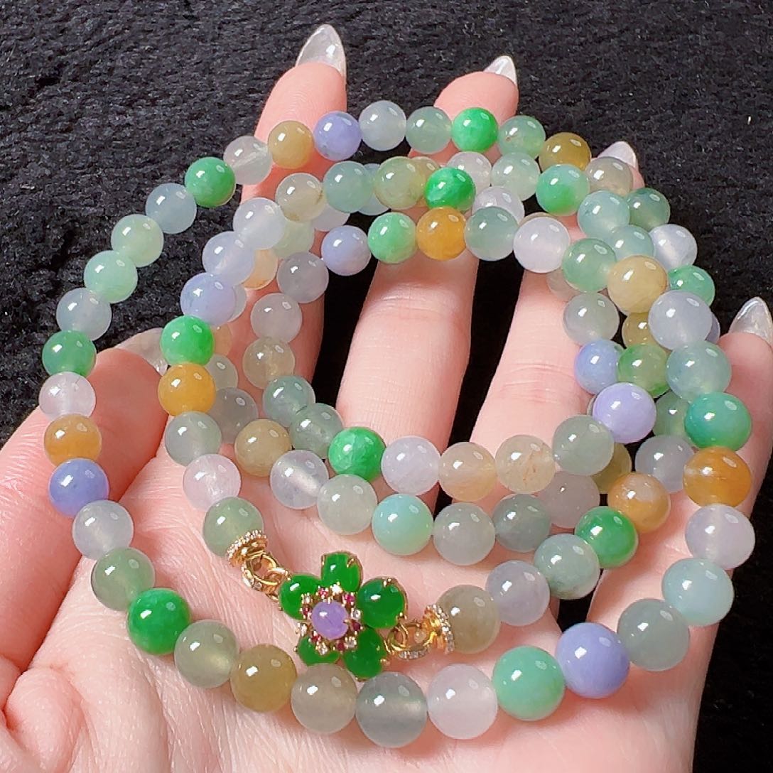 翡翠颈饰18K金镶嵌签收后24小时鉴赏期，过时不退