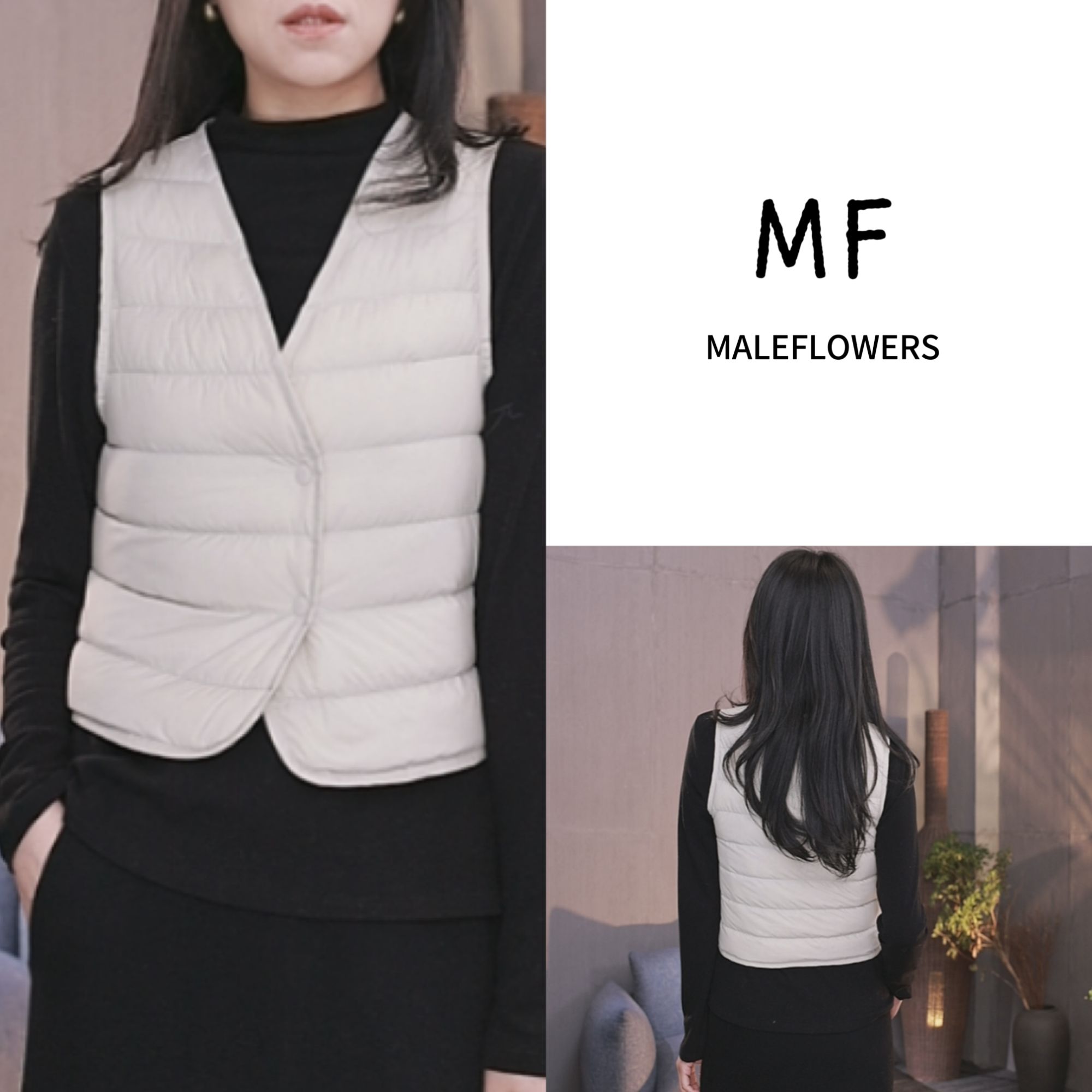 东倪MF 90白鸭绒轻薄保暖时尚羽绒马甲V领叠穿羽绒服 85DS-90