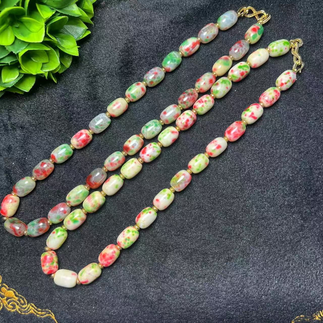 S8027【任会长珠宝】七彩丹珠血灵芝玛瑙项链-多样性发货只发一件