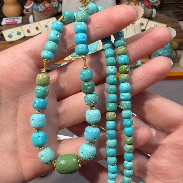 绿松石18K金镶嵌项链