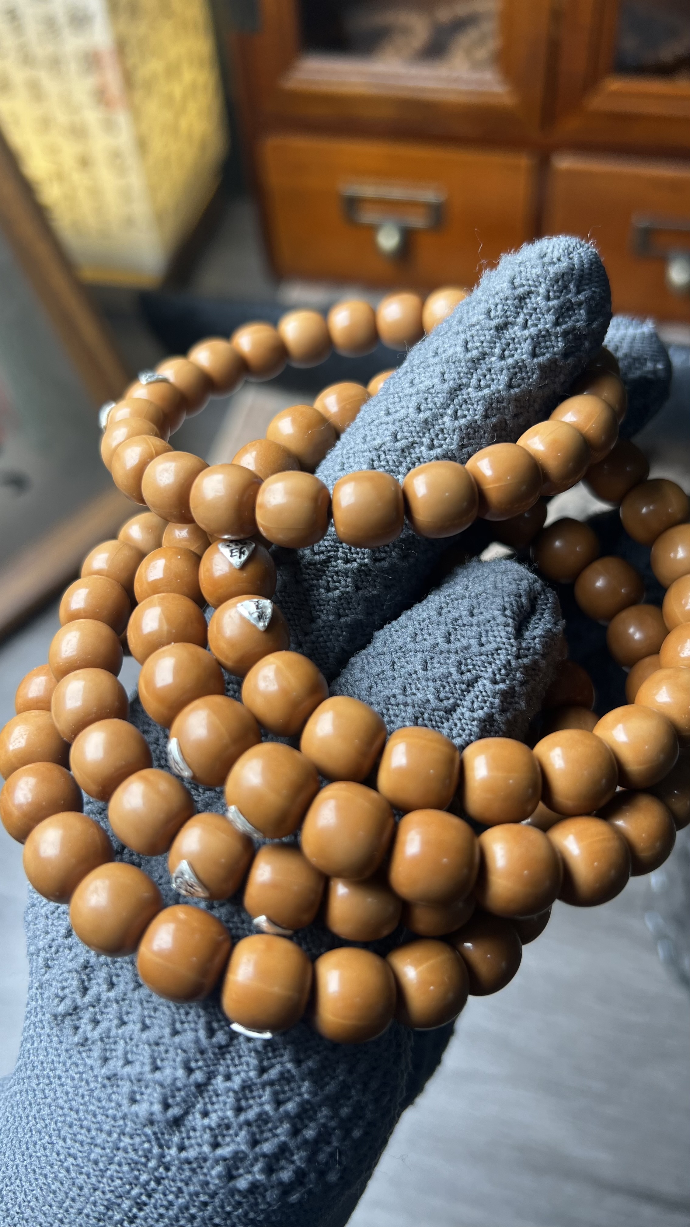 原皮直切老型猴头手串尺寸10+