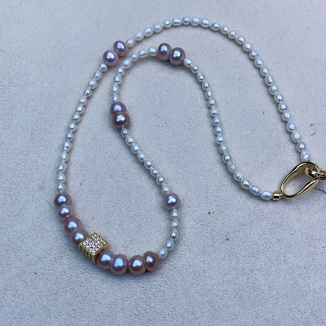 淡水珍珠颈饰银S925镶嵌