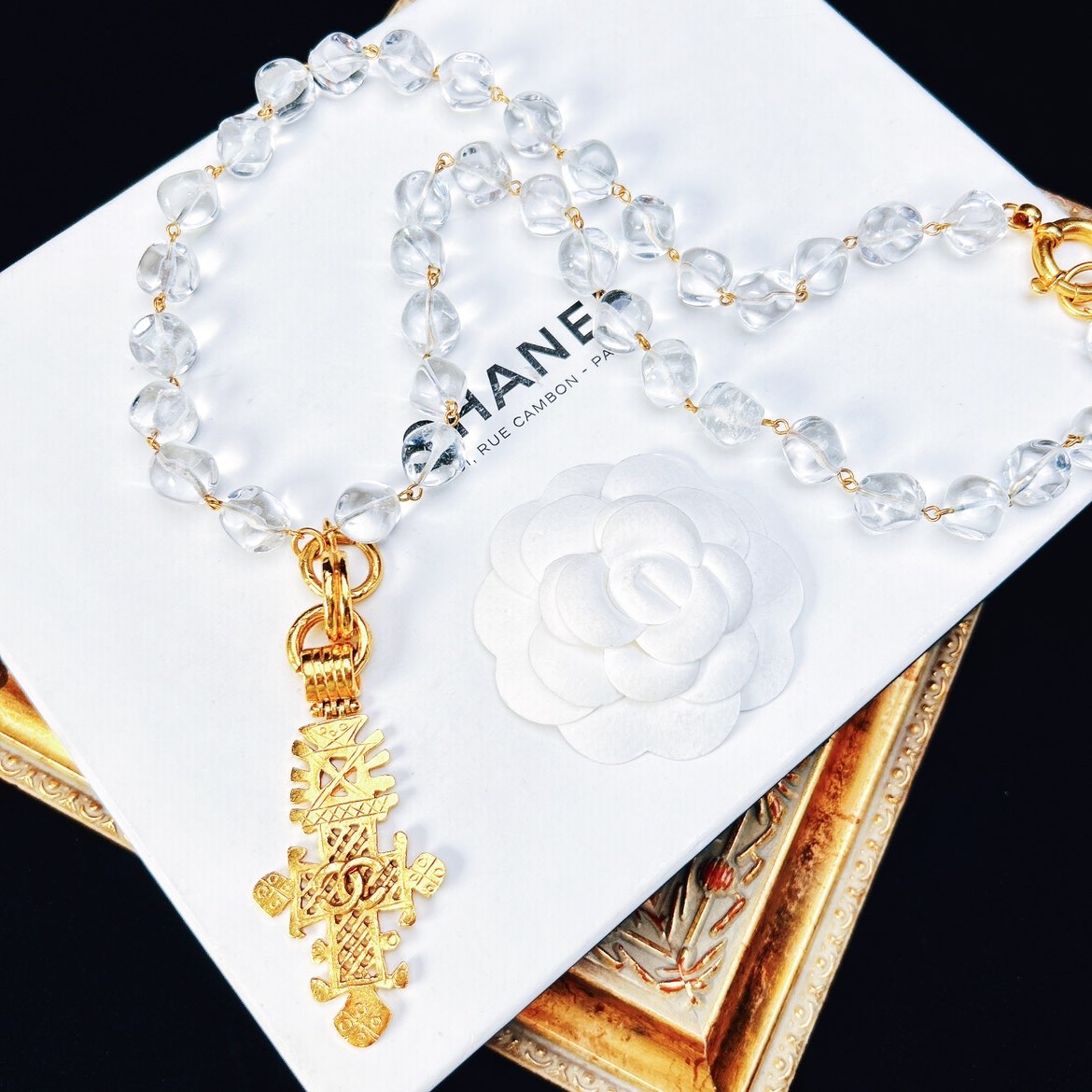 95新 Chanel/香奈儿 柚礼/香奈儿透明串珠项链HZ511006