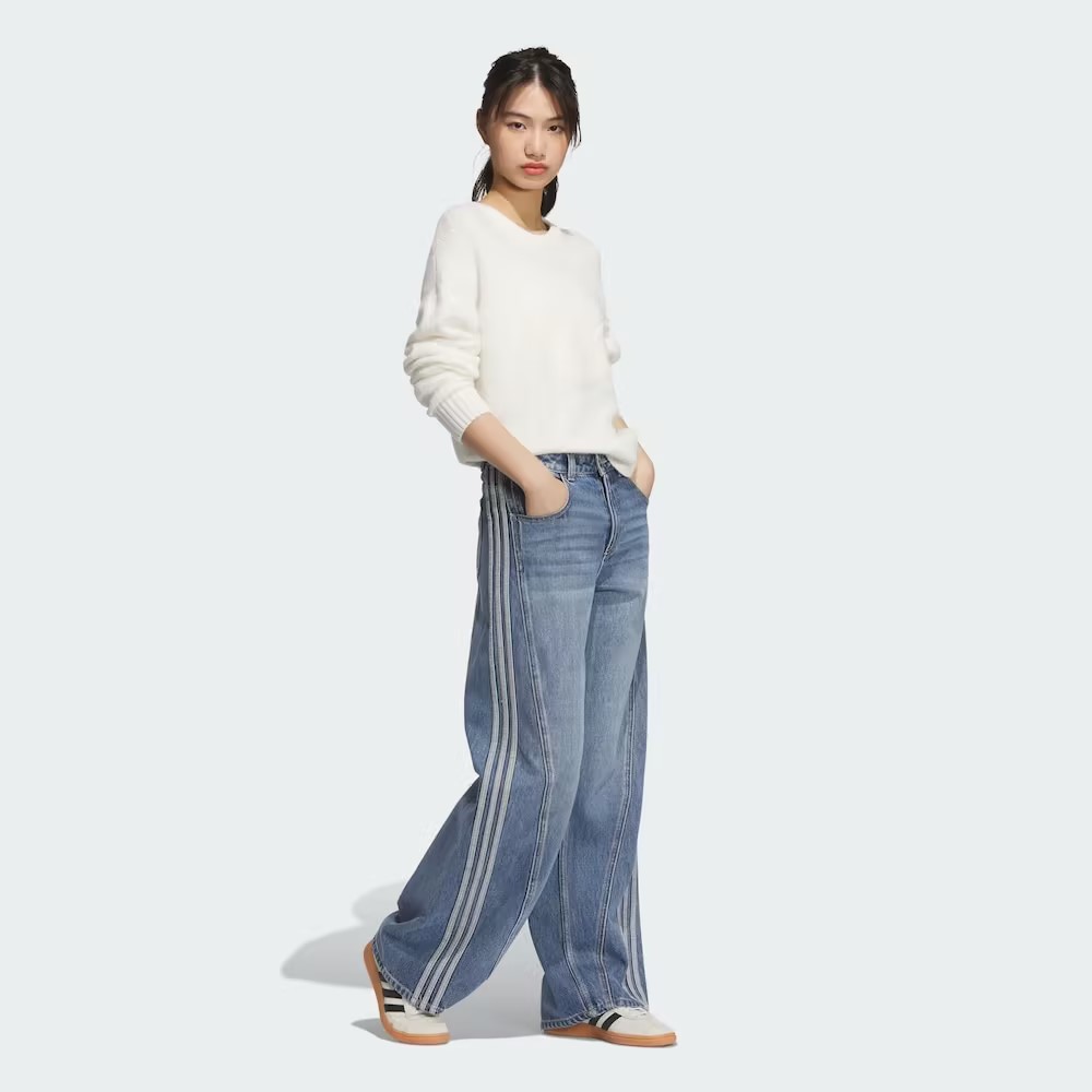【滔搏联动】adidas/阿迪达斯ADI DENIM W纯棉牛仔扭扭裤 JN0726