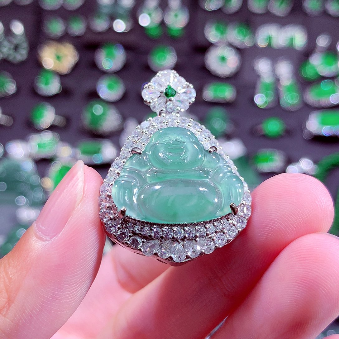 翡翠未镶嵌颈饰天然