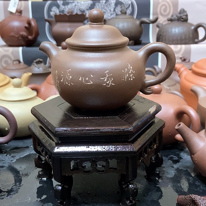 茶壶紫砂紫泥莲子