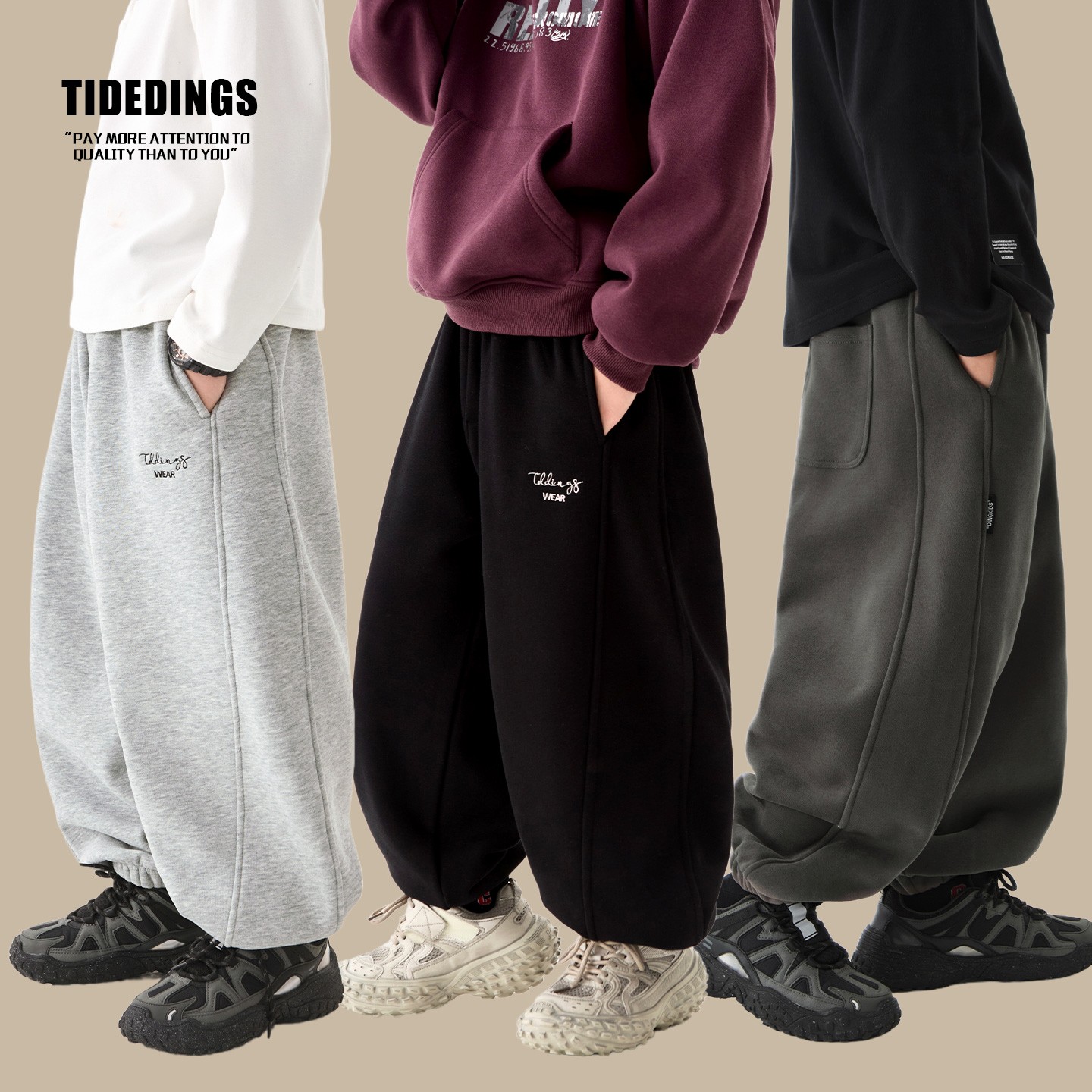 叮叮家童装2026冬季新款男童加绒保暖卫裤中大童加厚运动裤25406