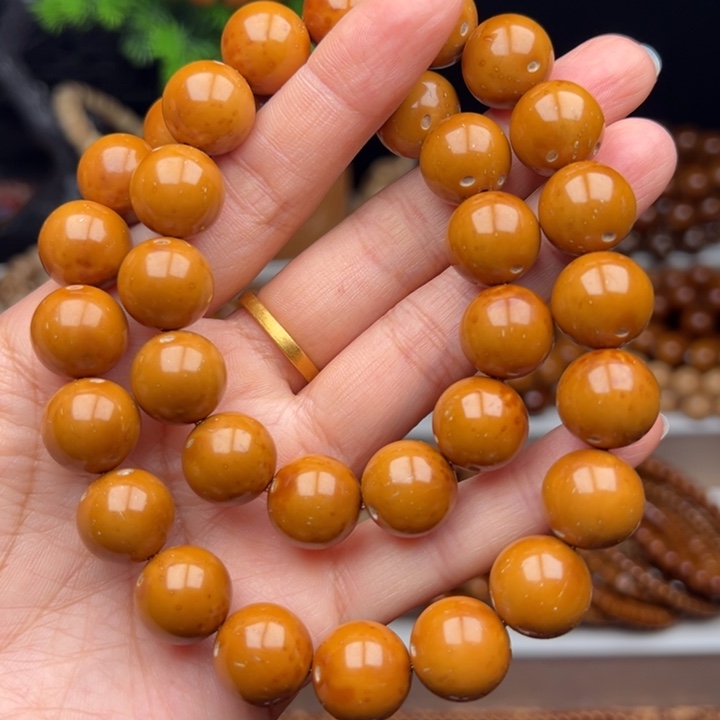 紫金鼠手串卡13.6半实心黄皮手持