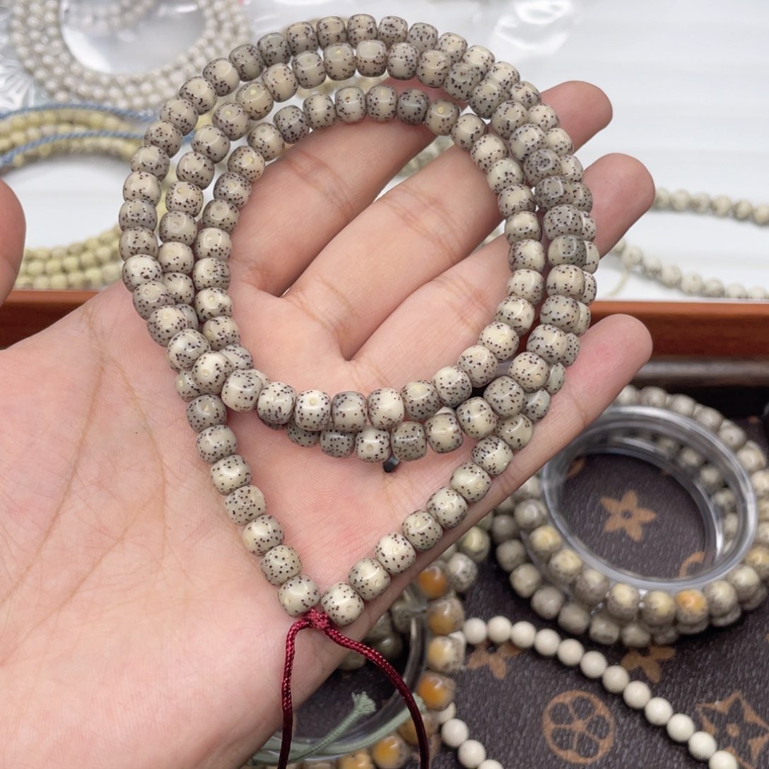 星月菩提手串石玉玉化料108长串7x6小细星