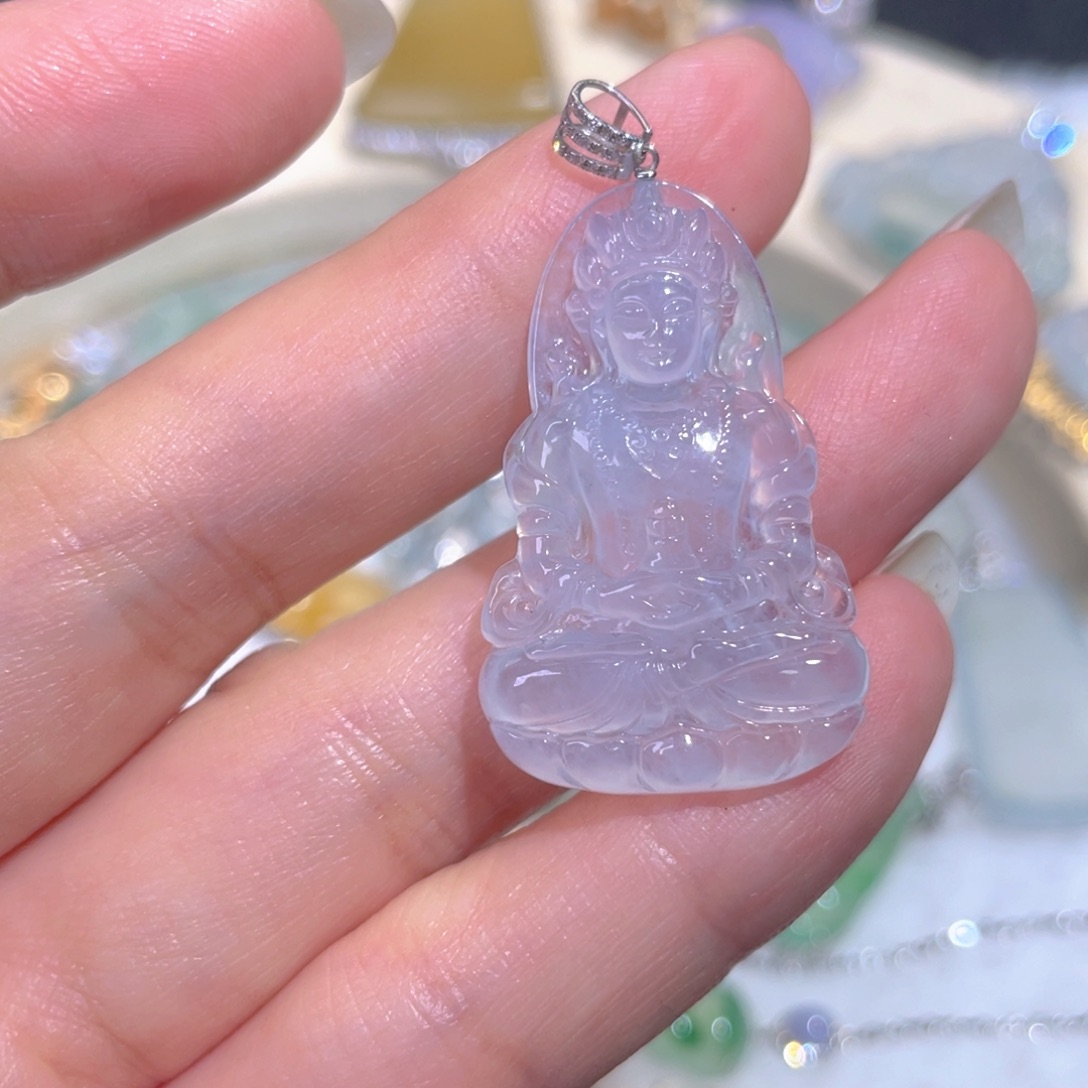颈饰18K金镶嵌翡翠翡翠