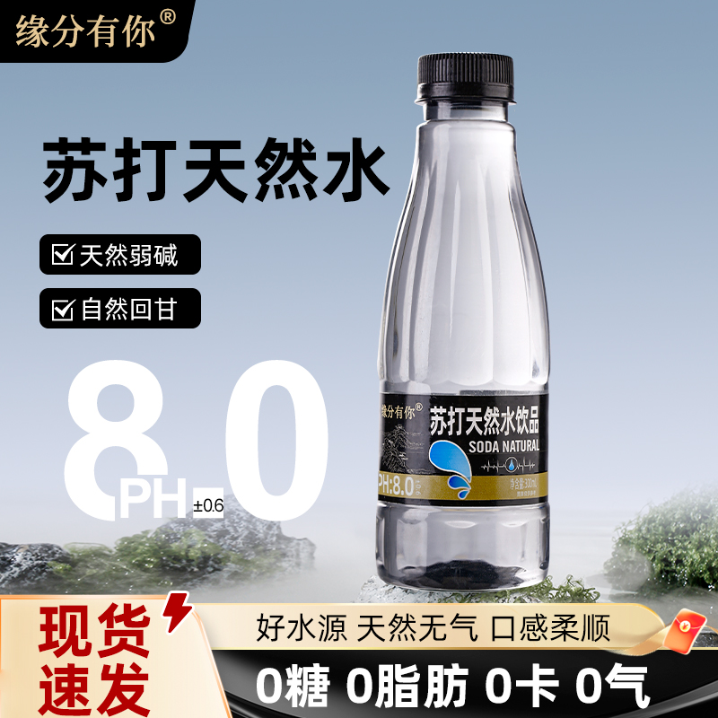 弱碱性苏打水饮料300ml×12瓶天然无汽苏打水