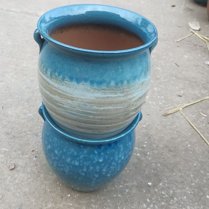 红陶18/20微瑕两个盆子