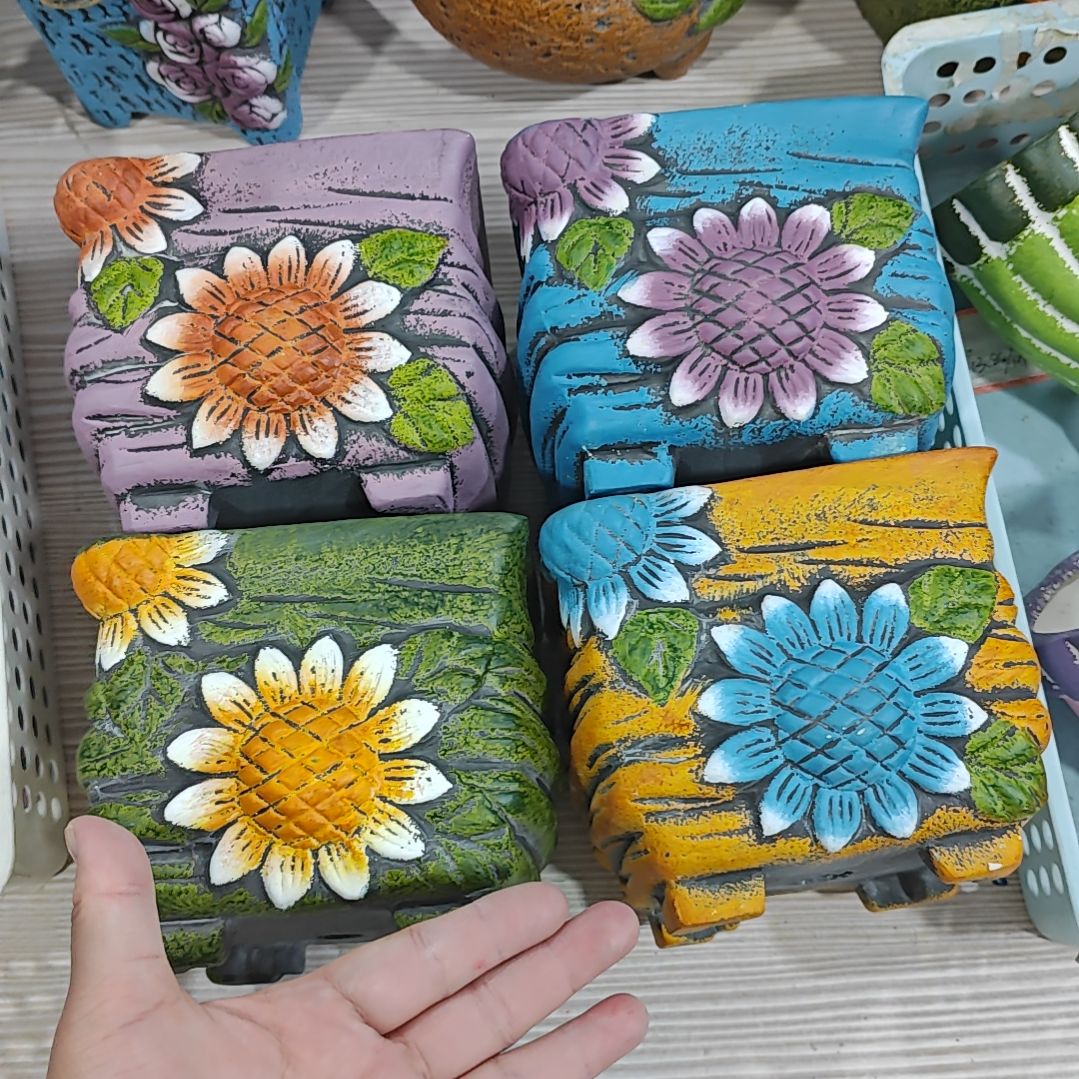 红陶吸水透气的白陶花盆凑满12发货