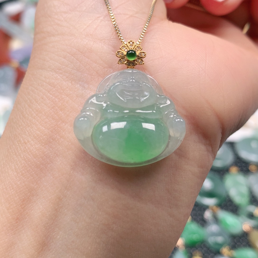 【闪购商品】翡翠吊坠(不含链)18K金镶嵌