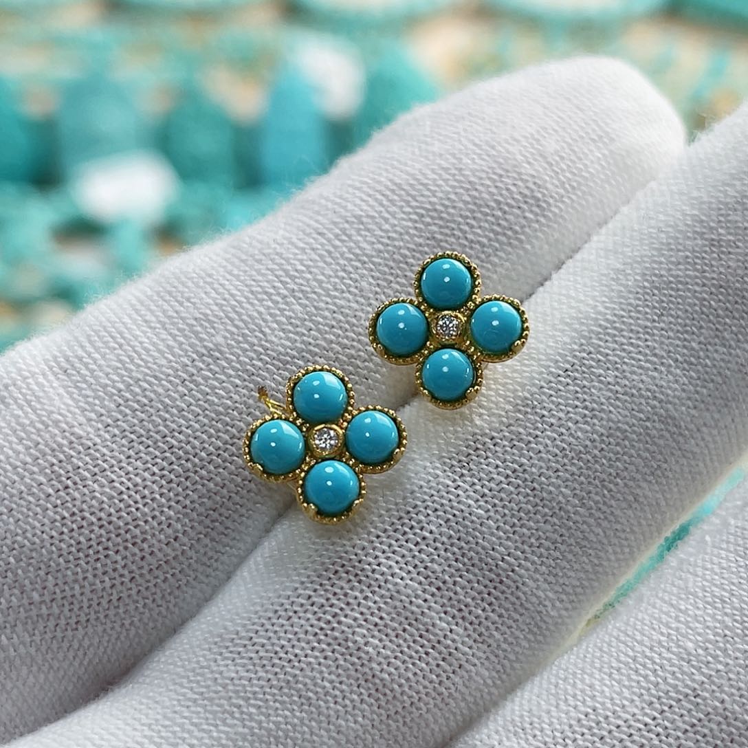 绿松石珠宝奇石18K金镶嵌