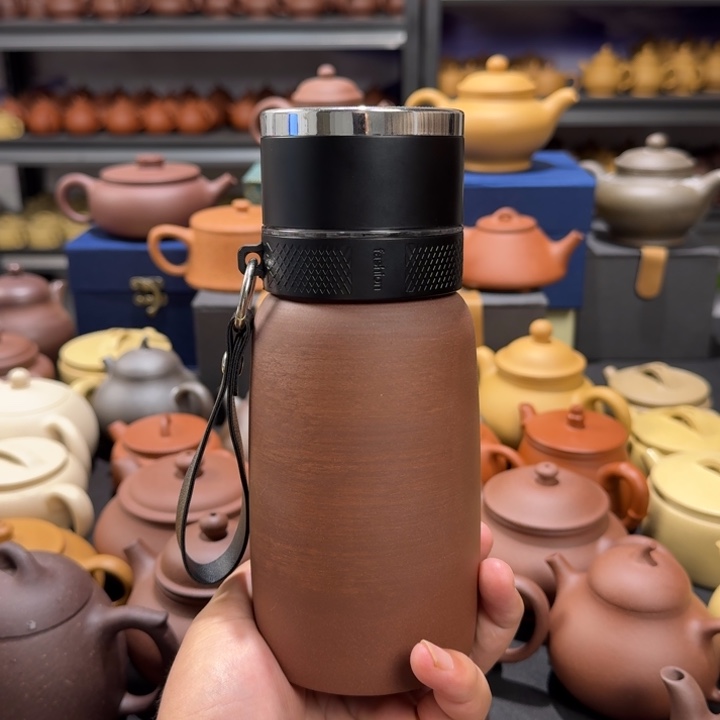 茶壶紫砂紫泥车载杯500cc