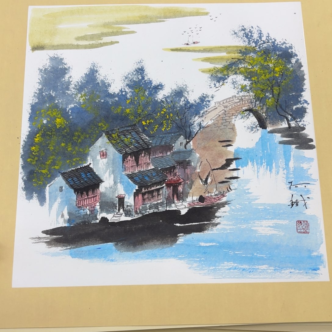 国画斗方赵铁50斗方山水赵