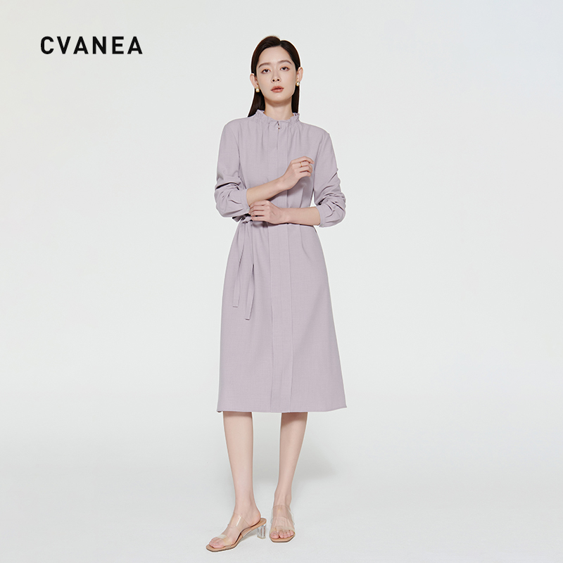 CV ' 高级定制轻奢女装 温柔显白莫代尔羊毛保暖直筒显瘦连衣裙女