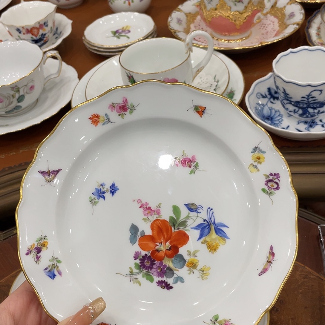 瓷片中古一等花卉赏盘