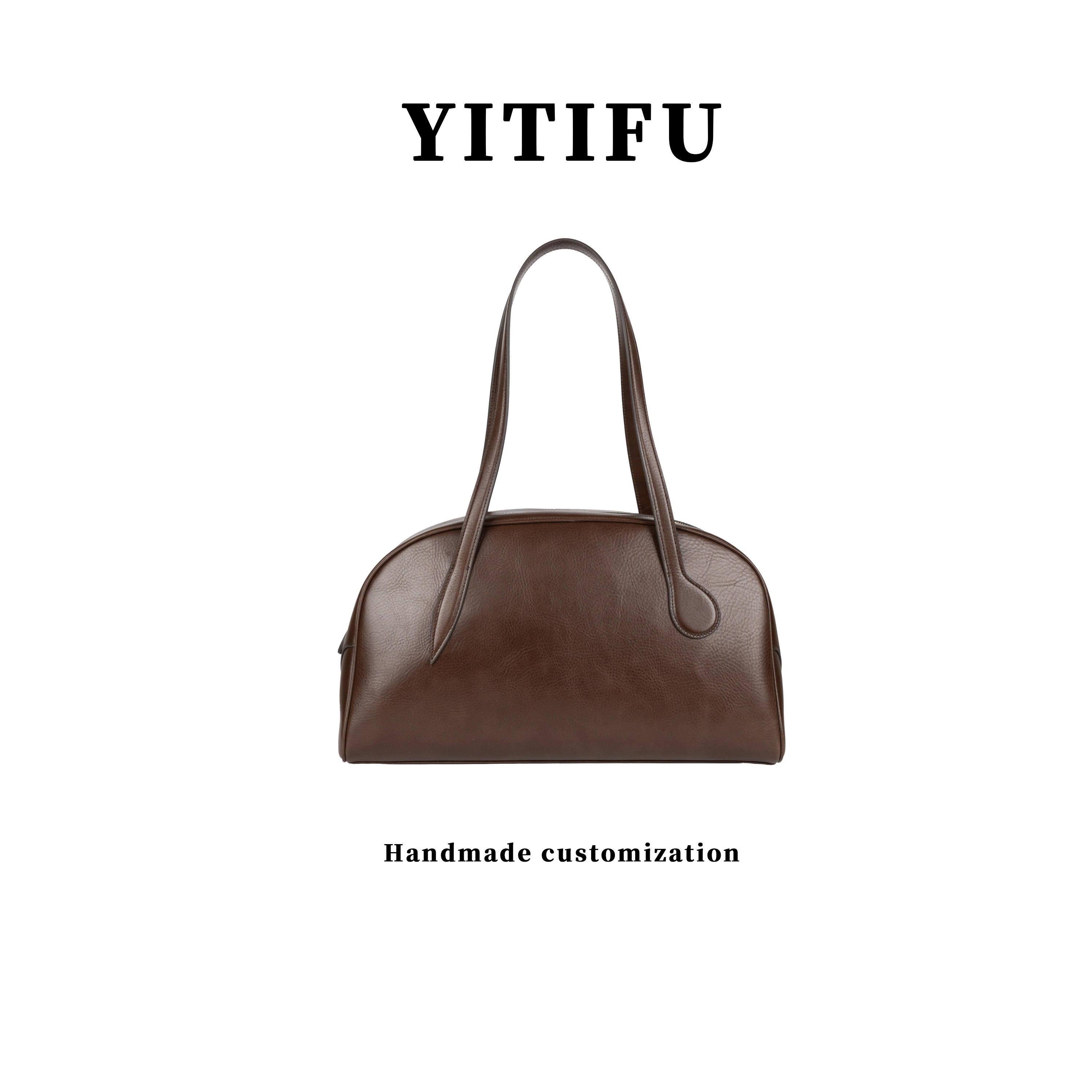 YITIFU 大容量百搭贝壳包牛皮极简长期单肩手提女包