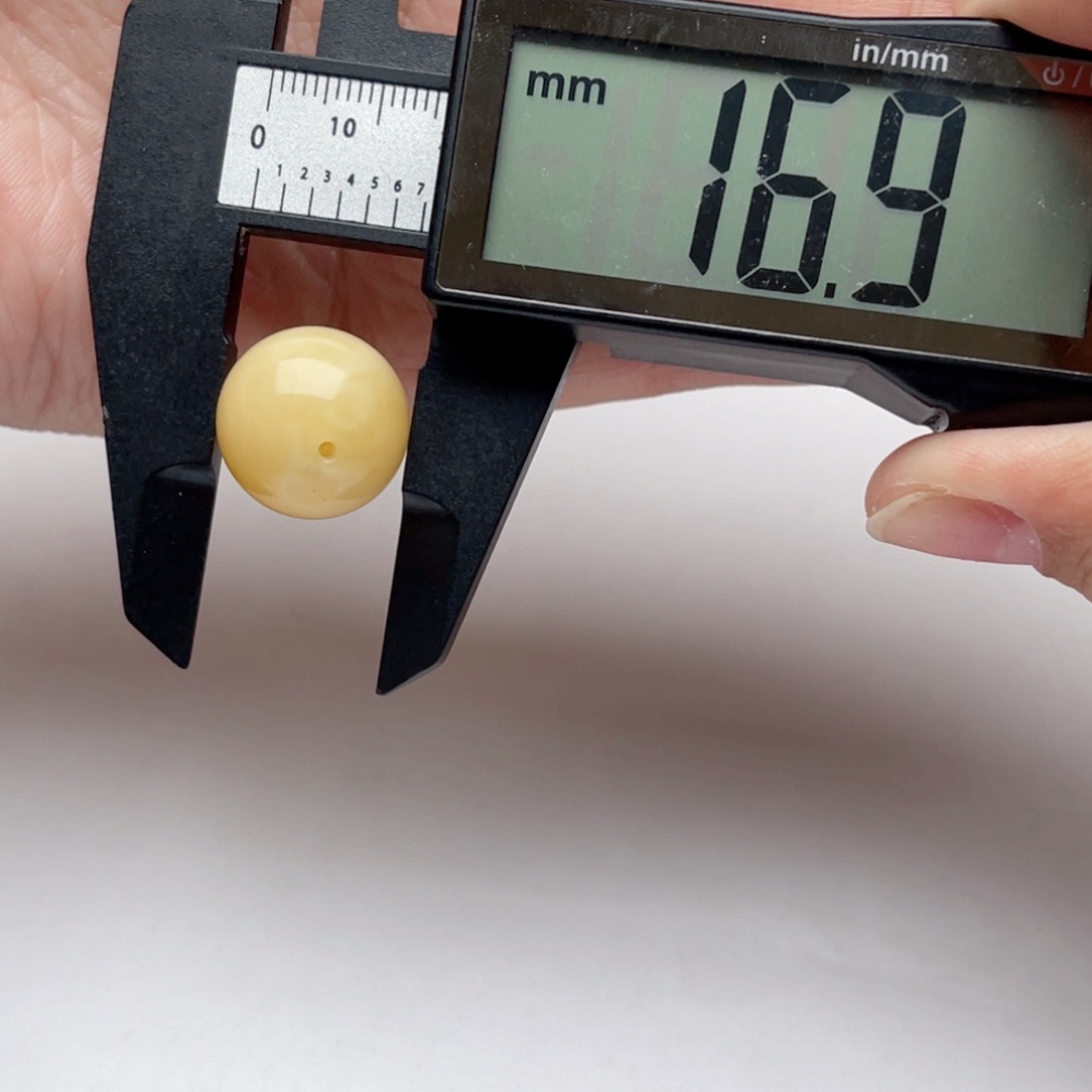 蜜蜡裸石未镶嵌蜜蜡圆珠梦