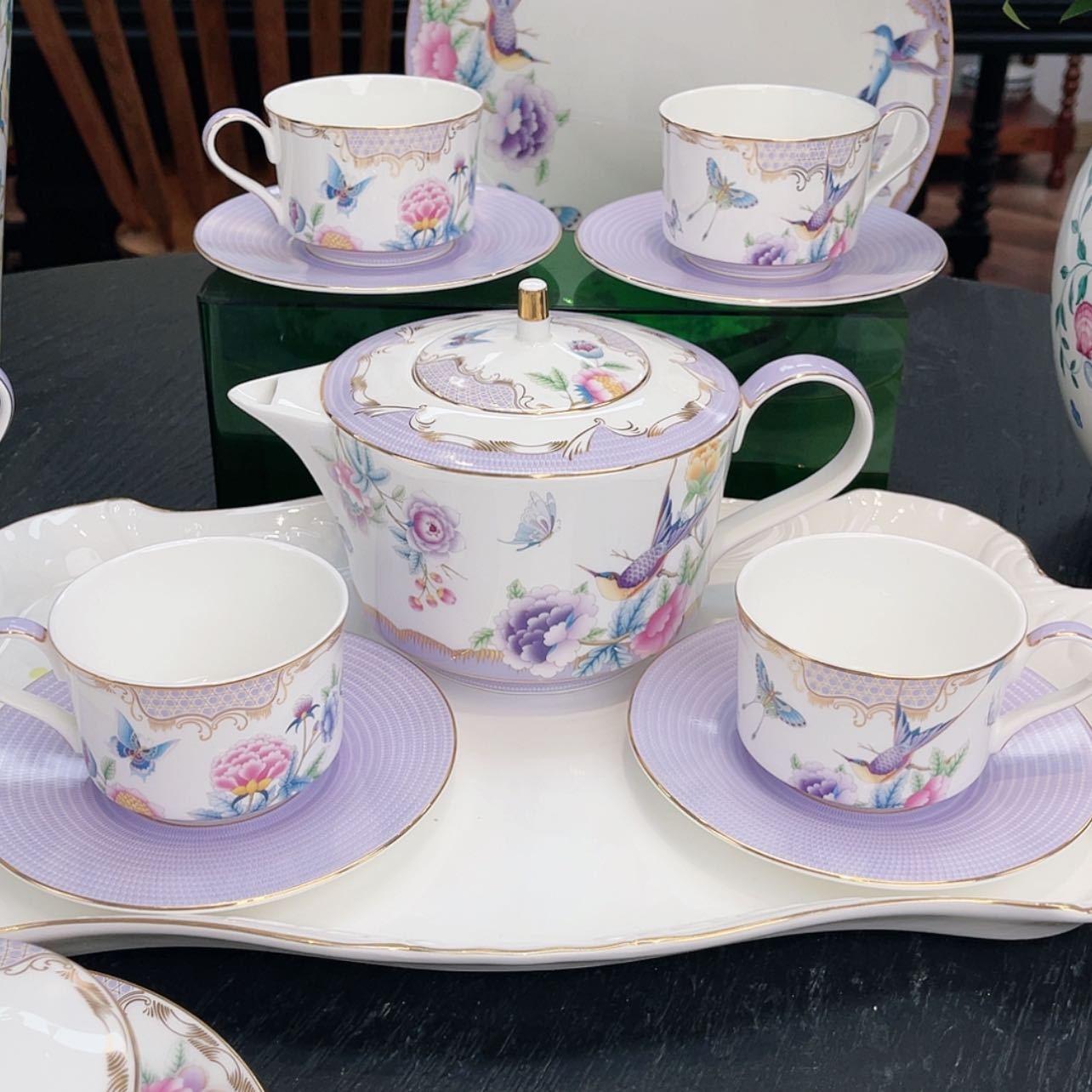 【闪购商品】瓷片一壶四杯———————