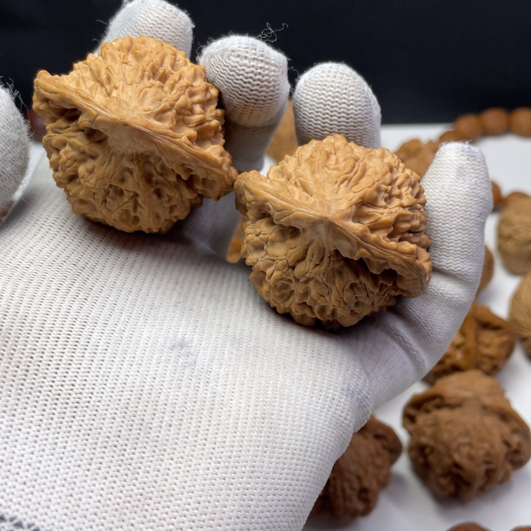 文玩核桃把件45+官帽全品无修