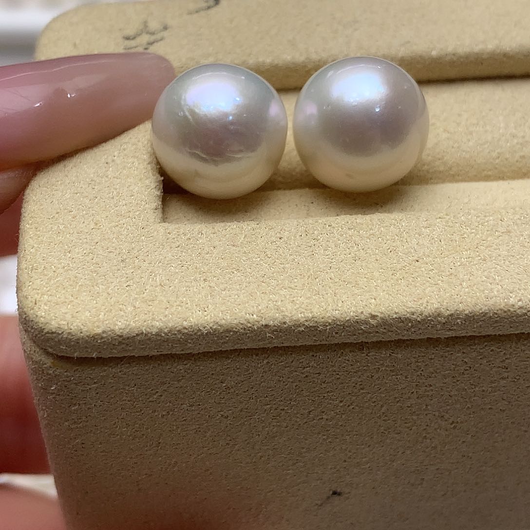 淡水珍珠耳饰银S925镶嵌