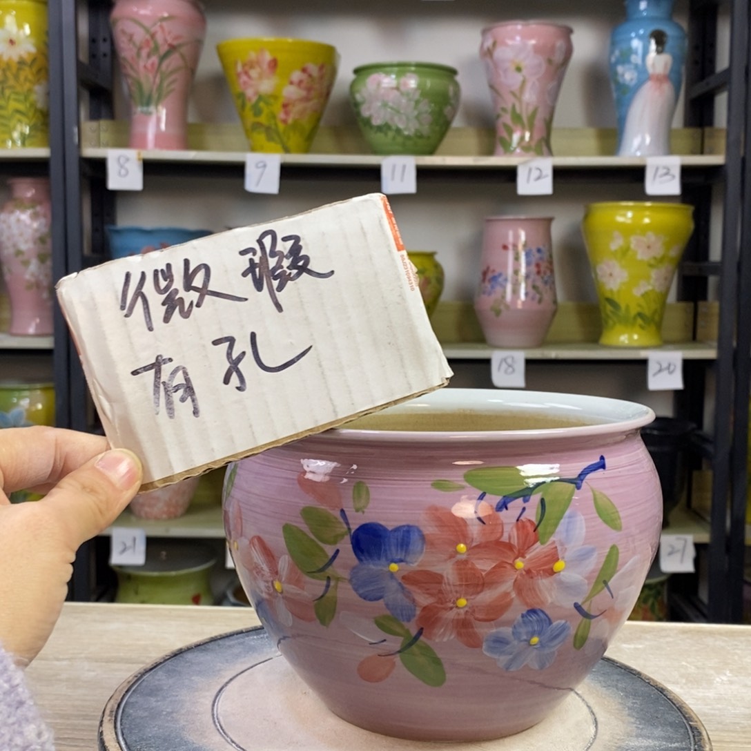 景德镇手工手绘陶瓷花盆