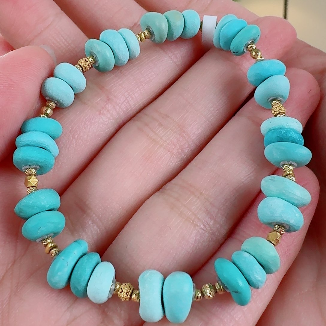 绿松石珠宝奇石18K金镶嵌