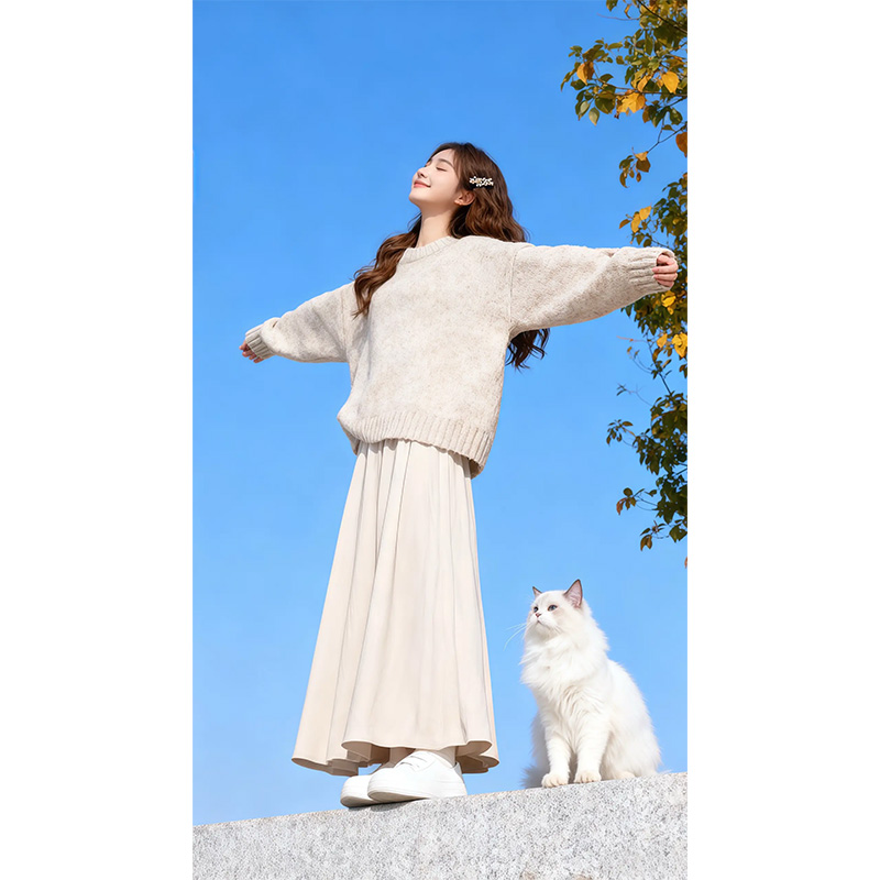 2025新款韩系慵懒风穿搭一整套连衣裙子女秋冬季针织毛衣长裙套装