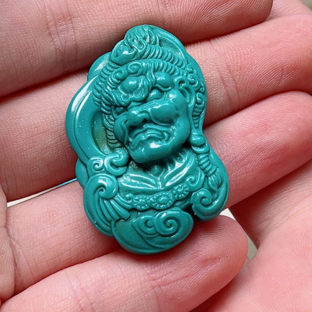 绿松石雕件未镶嵌风*子