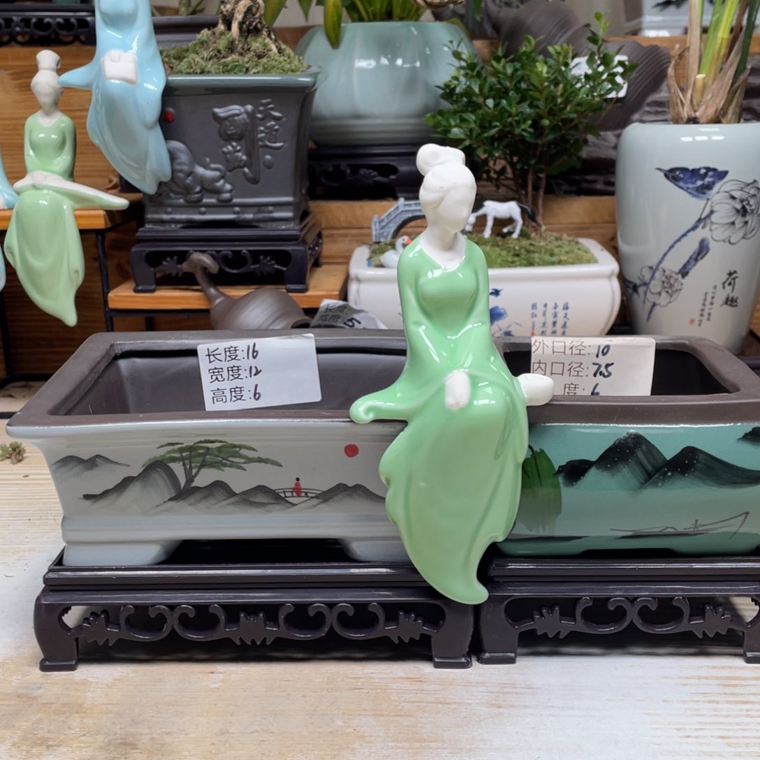 紫砂花盆陶瓷艺术花盆陶瓷