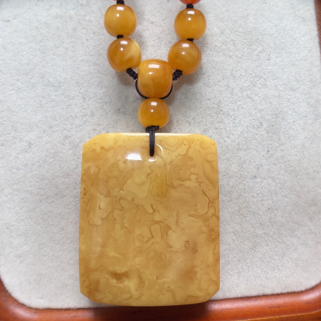 蜜蜡未镶嵌项链吊坠