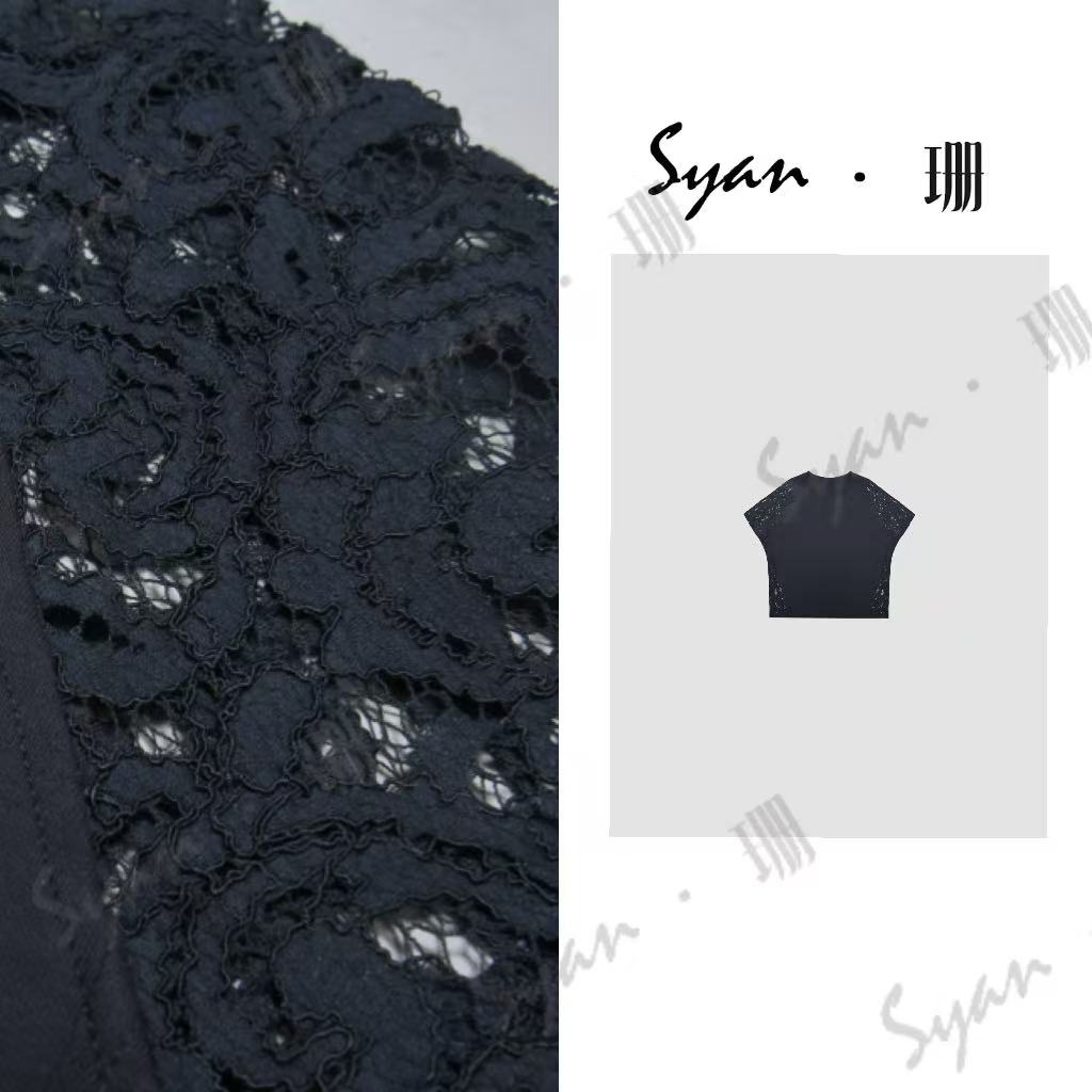 Syan【蔚蓝】洋气轻奢百搭老钱风女装贵气休闲潮流百搭宽松T恤