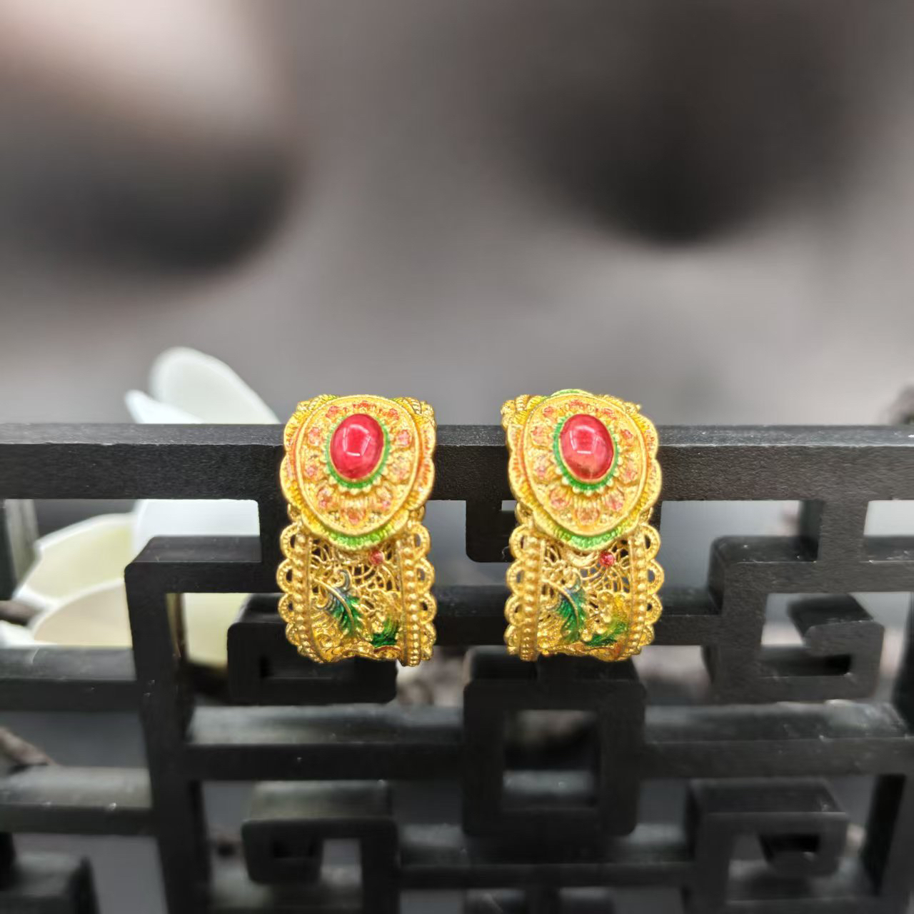 【恒潮珠宝】10.96g足金古法耳饰C