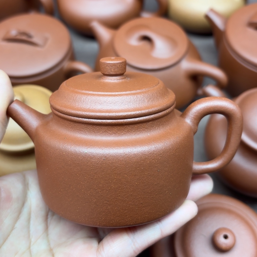 紫砂茶壶红降坡德钟150cc微瑕