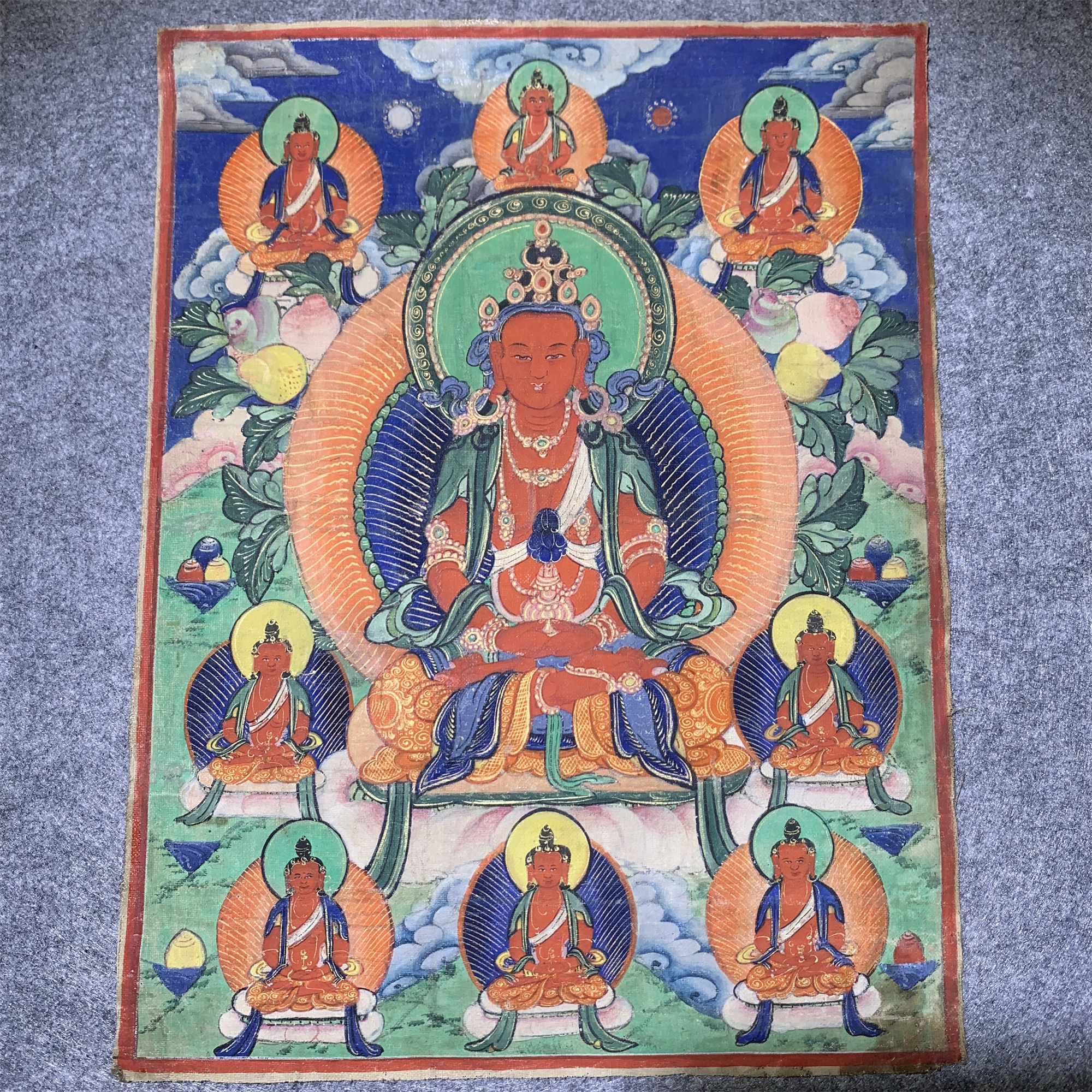 清代 清代藏传手绘唐卡/山东省传承文物商店库出121802