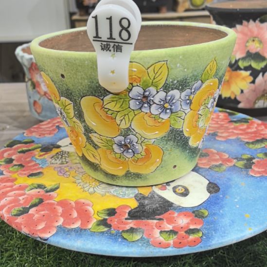 红泥花盆景德镇陶瓷