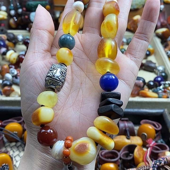 未镶嵌项链蜜蜡项链