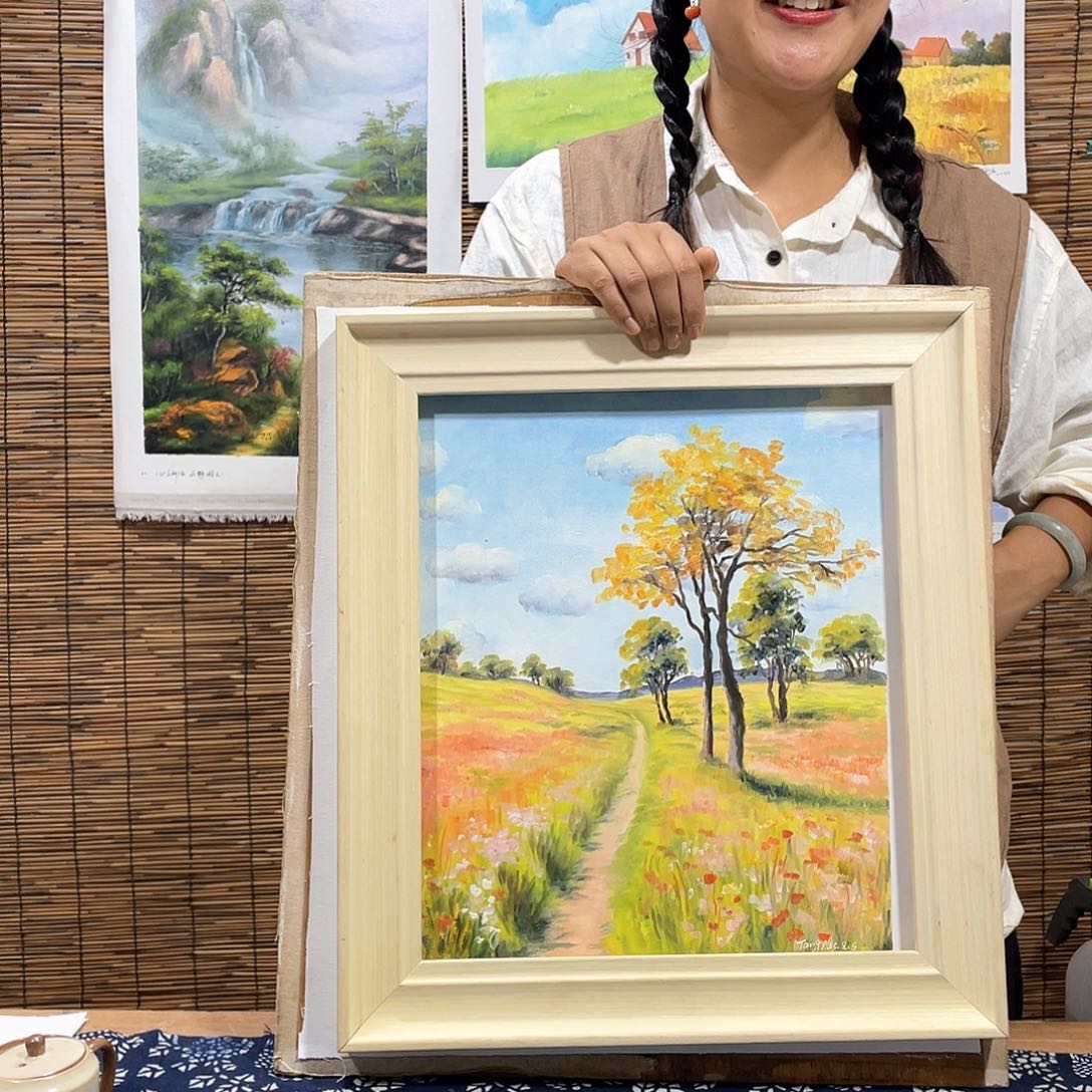 油画行路人画室作品