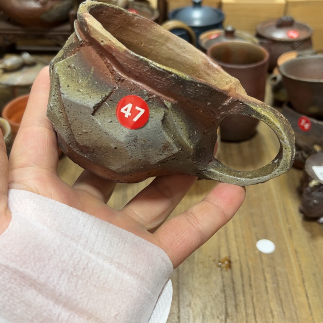 横山伸一备前茶杯茶杯茶宠