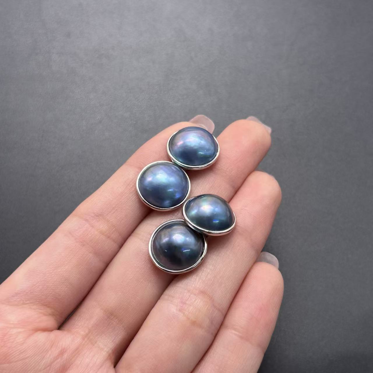 【北野珠宝】天然海水马贝耳钉B245H-11多样性发一13mm+