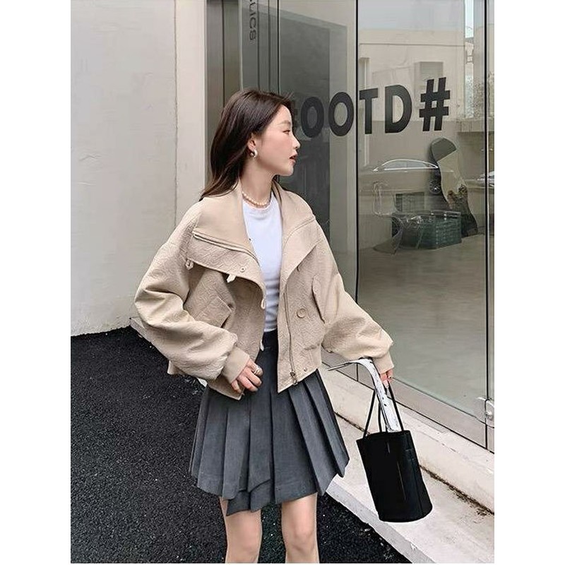 2025春秋新款外套女宽松气质潮小个子短款夹克棒球小个子短款风衣